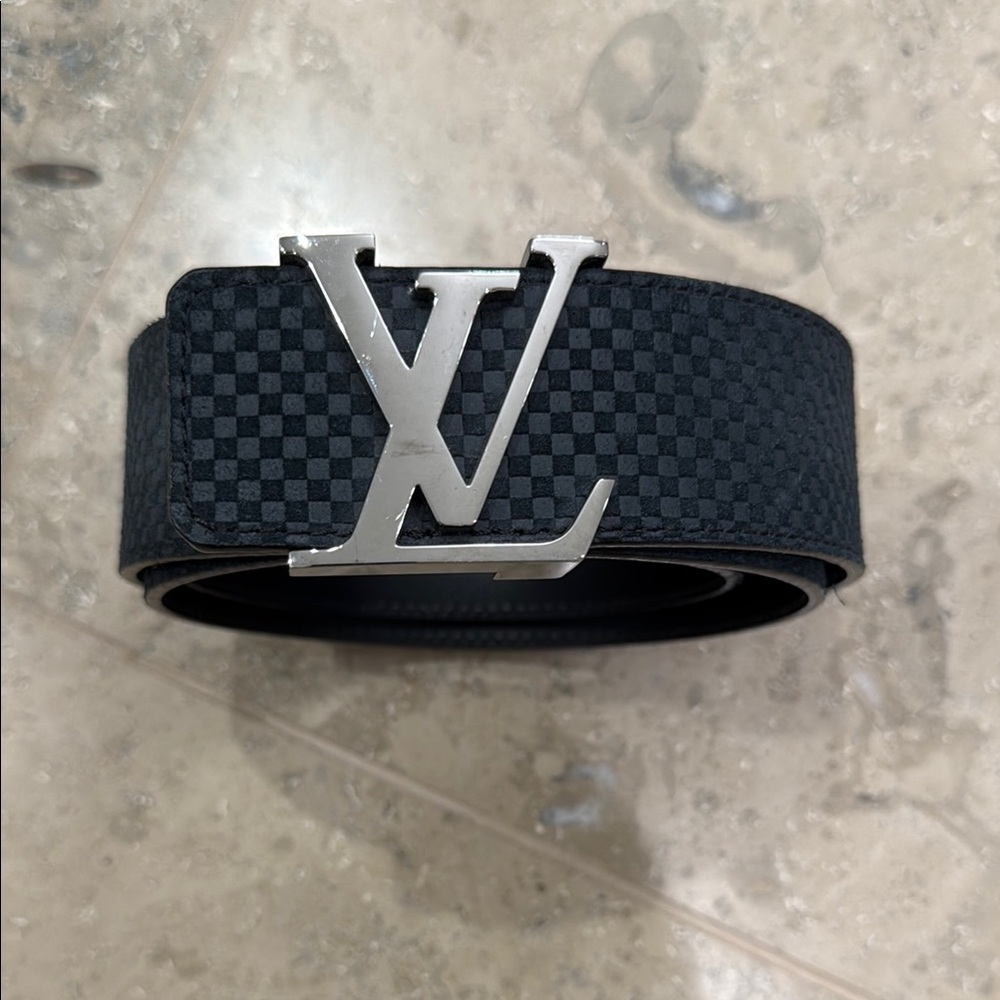 Louis Vuitton Black Checkered Belt